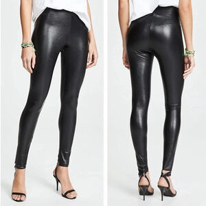 Commando Black Perfect Control Faux Vegan Leather Leggings‎ Size S